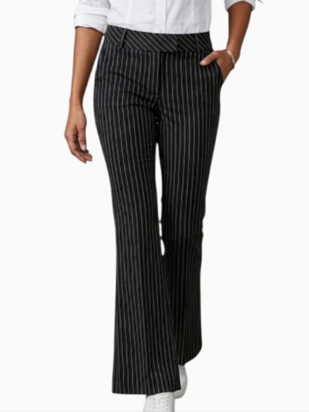 "Forever 21" Misses (XS) Beautiful Black/White Pinstripe Pants Like N…